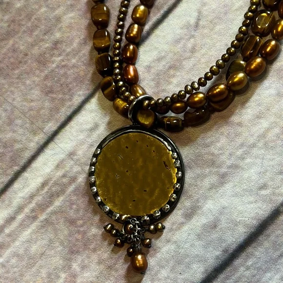 Silpada Designs Bronze Pearl & Beaded Necklace - Picture 4 of 6